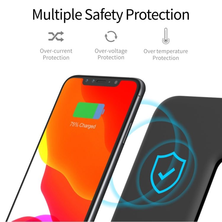 Chargeur sans fil magnétique vertical QI Z5A pour téléphones mobiles & Apple Watch & AirPods / Samsung Galaxy Buds / Huawei Free Buds, avec anneau lumineux tactile, Z5A