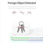Chargeur sans fil magnétique vertical QI Z5A pour téléphones mobiles & Apple Watch & AirPods / Samsung Galaxy Buds / Huawei Free Buds, avec anneau lumineux tactile, Z5A