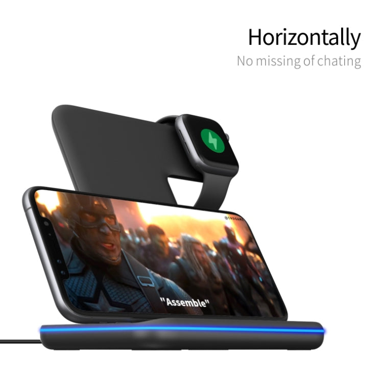 Chargeur sans fil magnétique vertical QI Z5A pour téléphones mobiles & Apple Watch & AirPods / Samsung Galaxy Buds / Huawei Free Buds, avec anneau lumineux tactile, Z5A