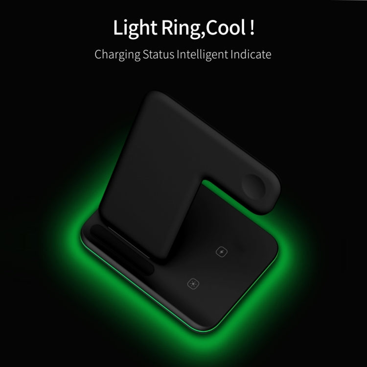Chargeur sans fil magnétique vertical QI Z5A pour téléphones mobiles & Apple Watch & AirPods / Samsung Galaxy Buds / Huawei Free Buds, avec anneau lumineux tactile, Z5A