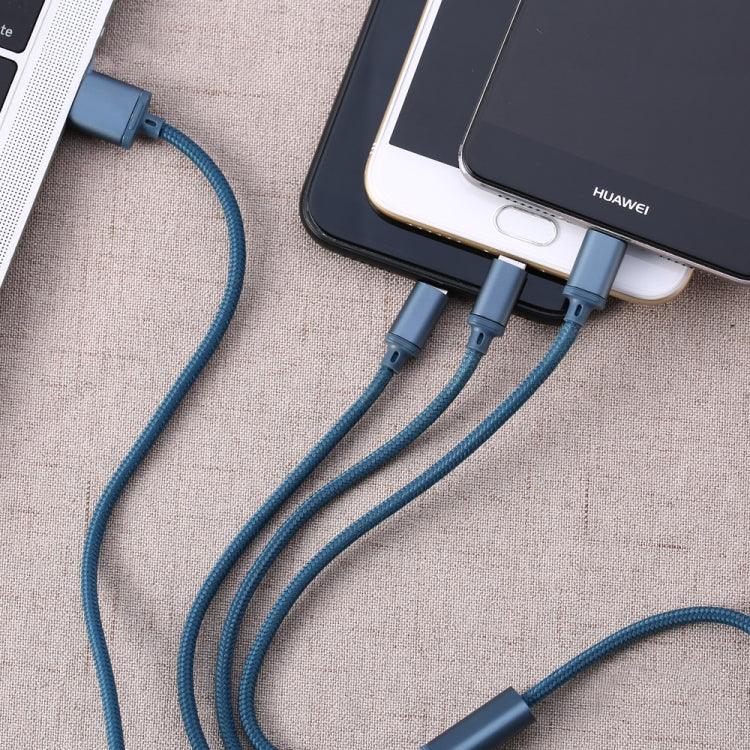 Câble de charge REMAX RC-131TH 1m 2.8A 3 en 1 USB vers 8 broches, USB-C / Type-C et Micro USB