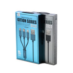 Câble de charge REMAX RC-131TH 1m 2.8A 3 en 1 USB vers 8 broches, USB-C / Type-C et Micro USB