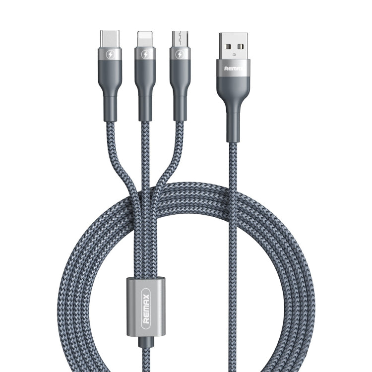 Câble de charge REMAX RC-070TH 1,2 m 2 A 3 en 1 USB vers 8 broches et USB-C/Type-C et Micro USB