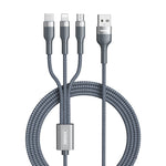 Câble de charge REMAX RC-070TH 1,2 m 2 A 3 en 1 USB vers 8 broches et USB-C/Type-C et Micro USB