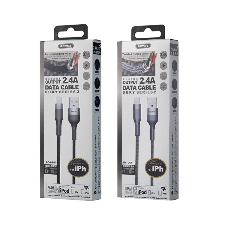 Câble de données REMAX RC-064i Sury 2 Series 1m 2.4A USB vers 8 broches pour iPhone, iPad, 8 broches