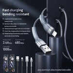 Câble de données de charge rapide tressé en alliage d'aluminium REMAX RC-124i 1 m 2,4 A USB vers 8 broches pour iPhone, iPad, 8 broches