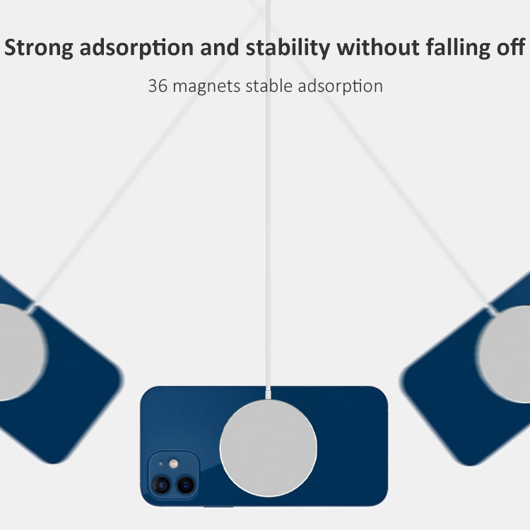 Chargeur sans fil magnétique Magsafe rond style alliage d'aluminium 15W OJD-63, magnétique