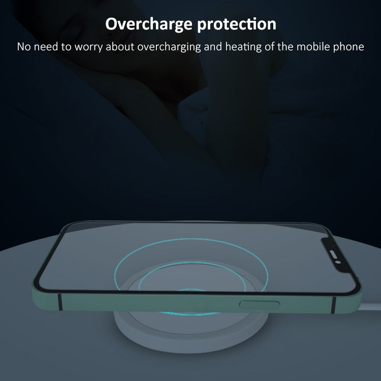 Chargeur sans fil magnétique Magsafe rond style alliage d'aluminium 15W OJD-63, magnétique
