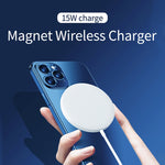 Chargeur sans fil magnétique Magsafe rond style alliage d'aluminium 15W OJD-63, magnétique