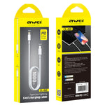 Câble de données de charge rapide AWEI CL-68 3A Type-C / USB-C vers 8 broches PD, Longueur : 1m