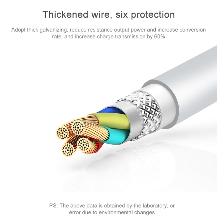 Câble de données de charge rapide AWEI CL-68 3A Type-C / USB-C vers 8 broches PD, Longueur : 1m