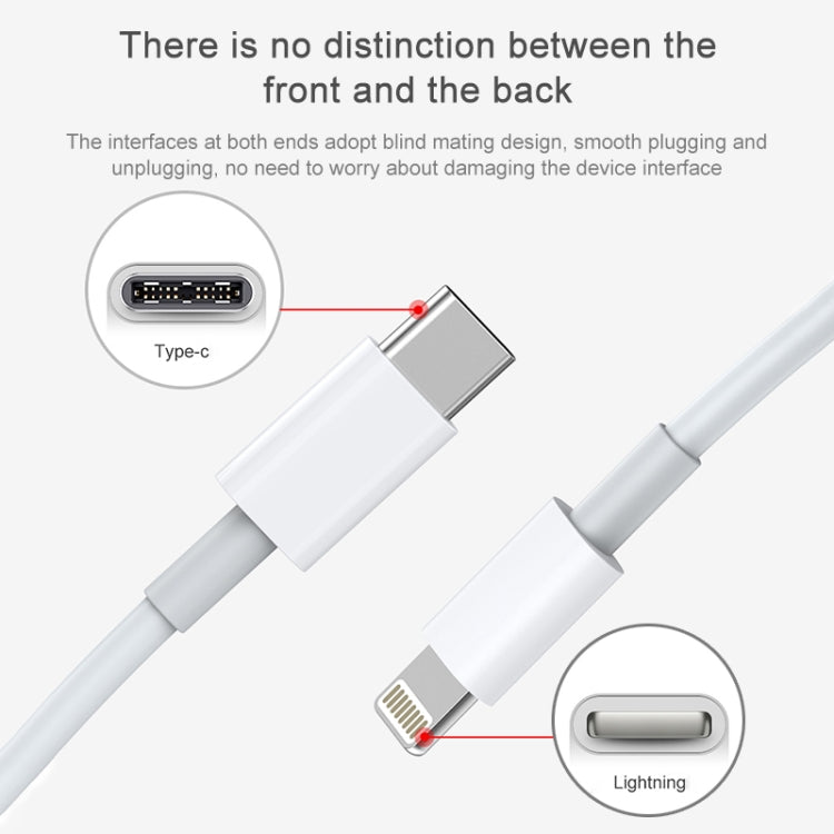 Câble de données de charge rapide AWEI CL-68 3A Type-C / USB-C vers 8 broches PD, Longueur : 1m