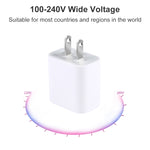 Chargeur de voyage PD 20W à interface USB-C / Type-C unique, prise US, prise US 20W