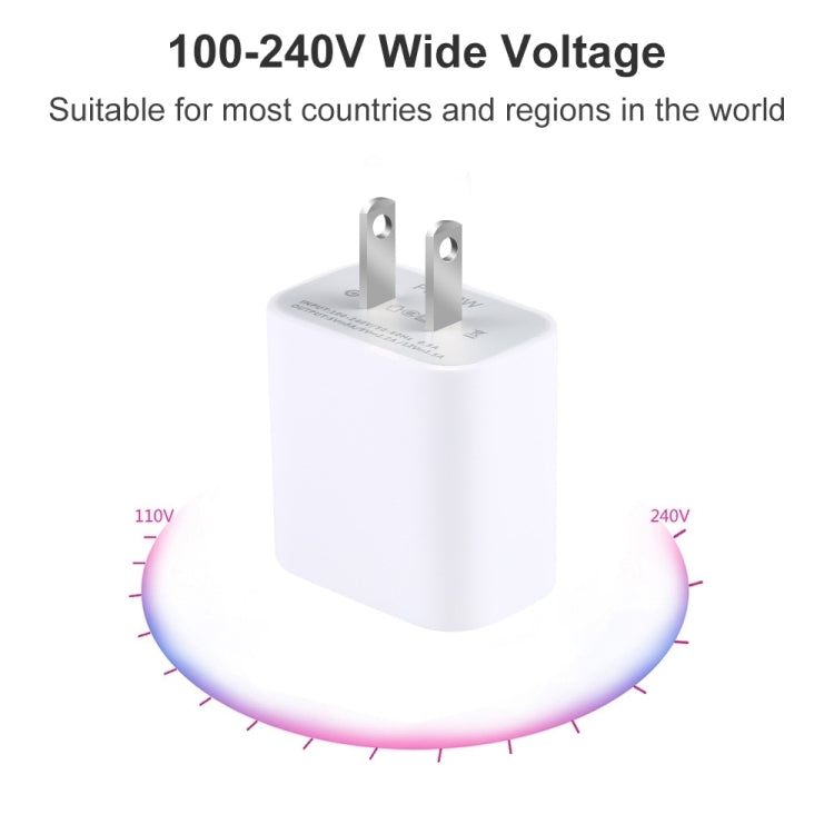 Chargeur de voyage PD 20W à interface USB-C / Type-C unique, prise US, prise US 20W