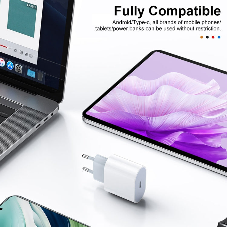 Chargeur de voyage PD 20W à interface USB-C / Type-C unique, prise US, prise US 20W