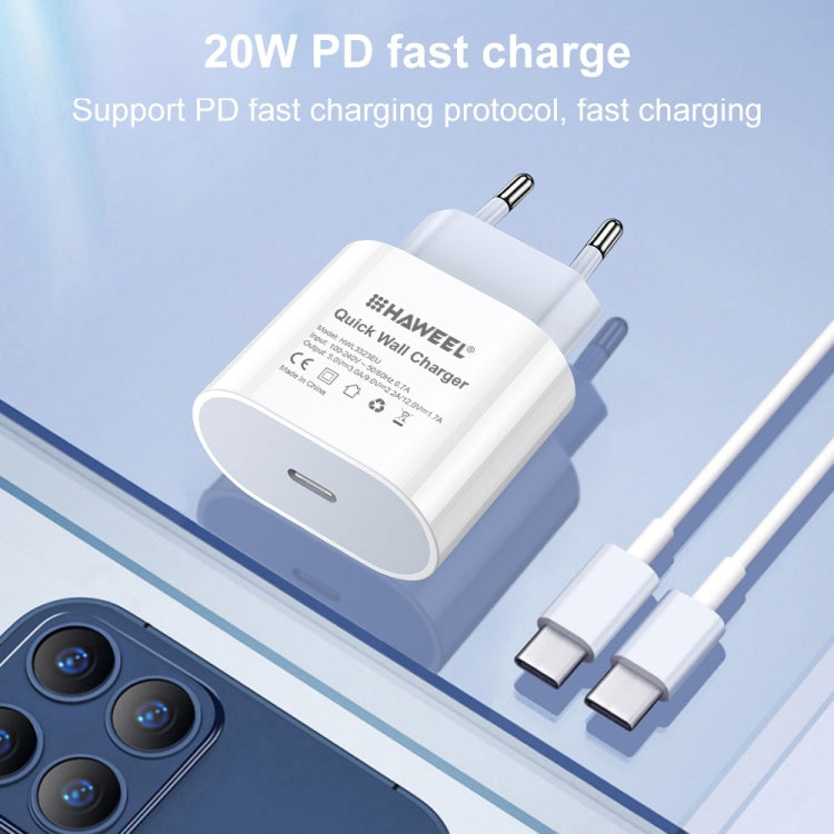 Chargeur de voyage PD 20W à interface USB-C / Type-C unique, prise US, prise US 20W