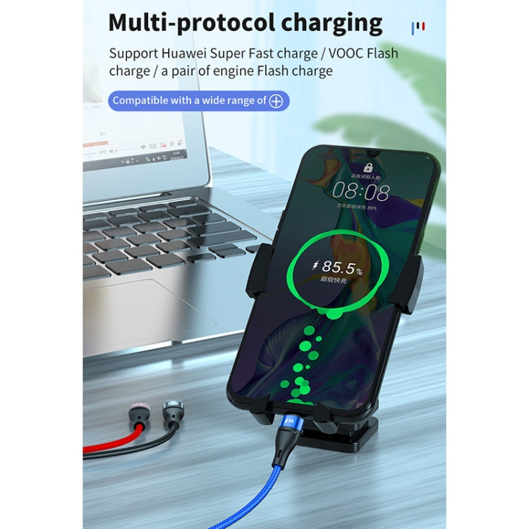 Câble de données de charge rapide 40W 5A USB vers Micro USB + USB-C / Type-C + 8 broches, longueur du câble : 1,2 m