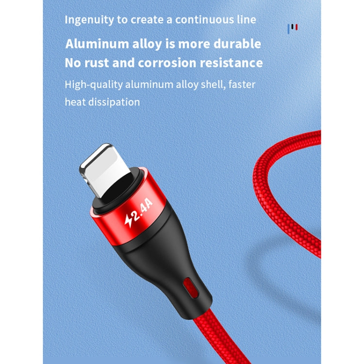 Câble de données de charge rapide 40W 5A USB vers Micro USB + USB-C / Type-C + 8 broches, longueur du câble : 1,2 m