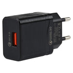 Ensemble chargeur de voyage LZ-728 2 en 1 18W QC 3.0 USB + câble de données USB vers 8 broches, Prise EU, longueur du câble : 1m, avec câble 8 broches