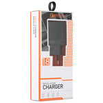 Ensemble chargeur de voyage LZ-728 2 en 1 18W QC 3.0 USB + câble de données USB vers 8 broches, Prise EU, longueur du câble : 1m, avec câble 8 broches