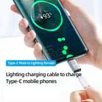 Adaptateur de charge mâle USB-C / Type-C vers femelle 8 broches, prend en charge la transmission de données, femelle 8 broches