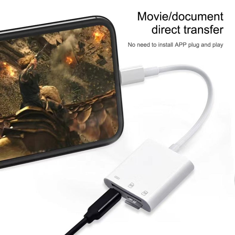Adaptateur lecteur de caméra NK-101Y Pro 8 broches vers 8 broches + ports SD + TF 3-en-1
