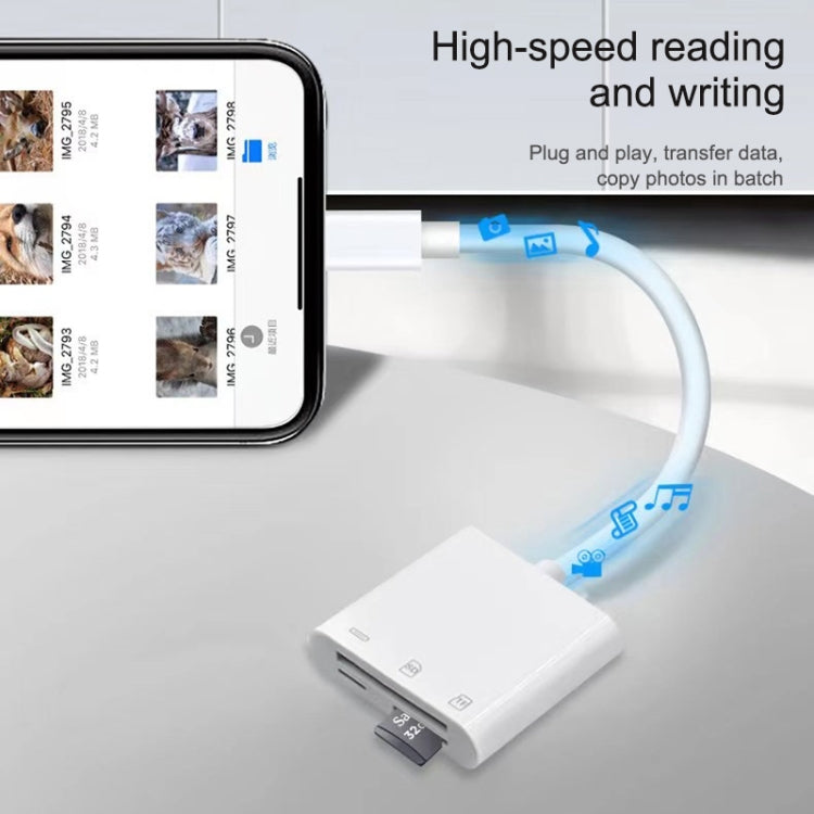 Adaptateur lecteur de caméra NK-101Y Pro 8 broches vers 8 broches + ports SD + TF 3-en-1
