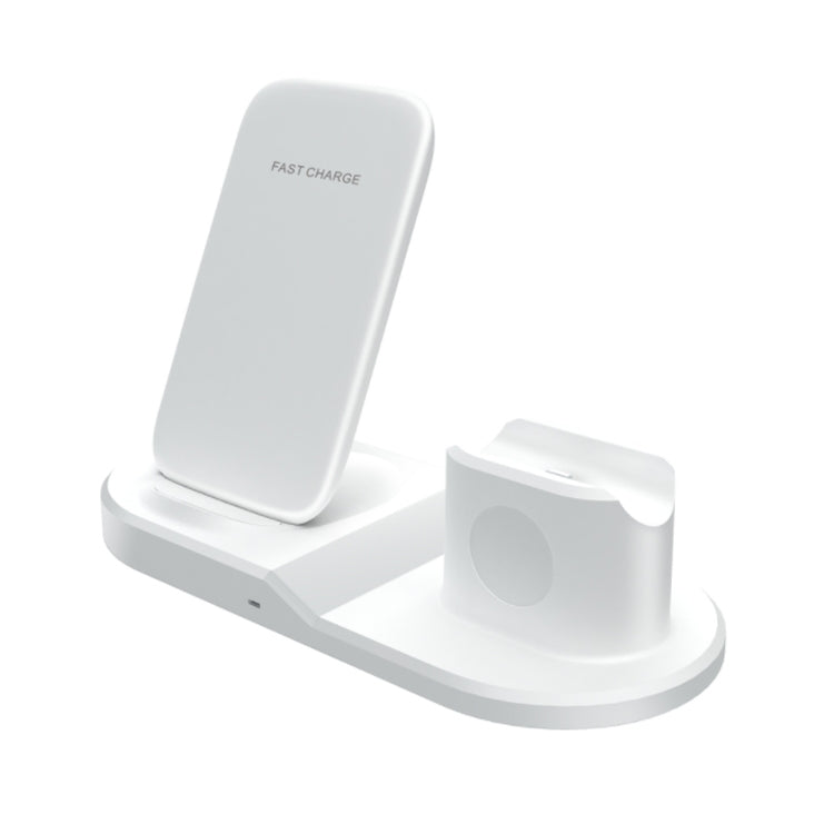 OJD-45 Chargeur sans fil multifonctionnel 3 en 1 QI 10W pour téléphones portables + montres + écouteurs 8 broches, pour téléphones portables et montres et AirPods 2, OJD-45