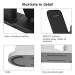 OJD-45 Chargeur sans fil multifonctionnel 3 en 1 QI 10W pour téléphones portables + montres + écouteurs 8 broches, pour téléphones portables et montres et AirPods 2, OJD-45