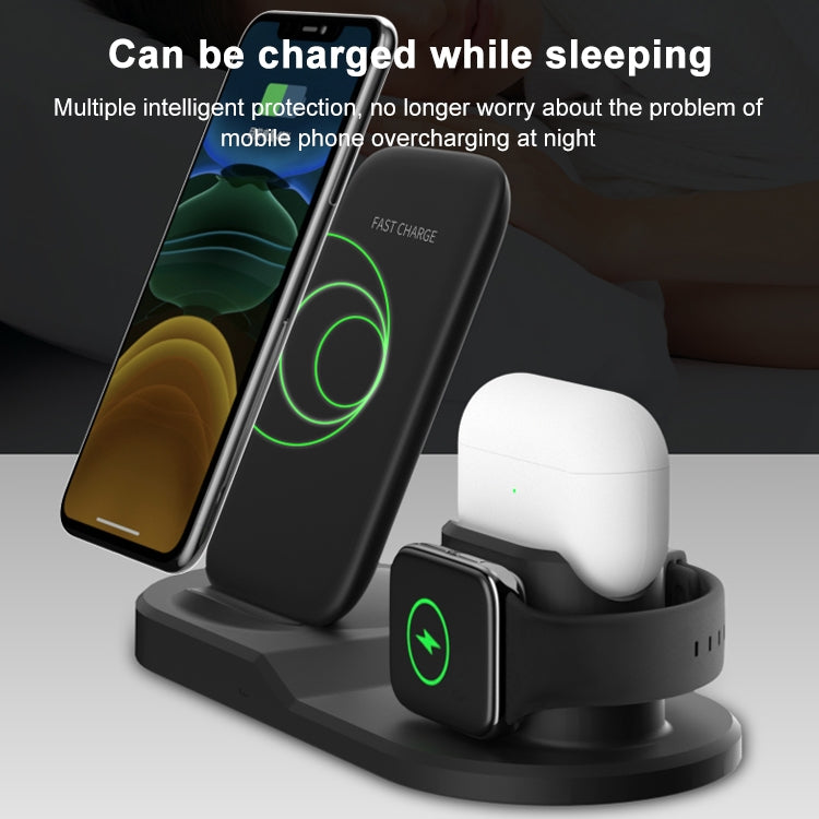 OJD-45 Chargeur sans fil multifonctionnel 3 en 1 QI 10W pour téléphones portables + montres + écouteurs 8 broches, pour téléphones portables et montres et AirPods 2, OJD-45