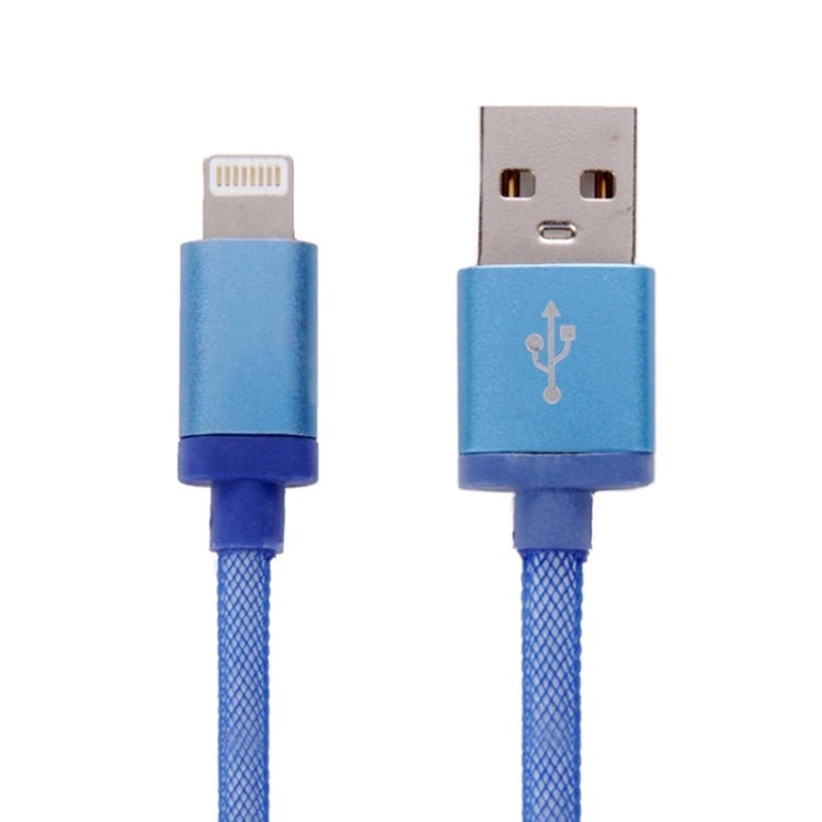 Câble de données/chargeur USB 8 broches vers tête métallique de 1 m de style filet