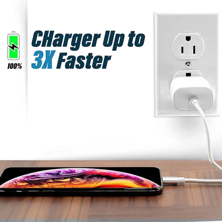 Câble de données/chargeur USB 8 broches vers tête métallique de 1 m de style filet