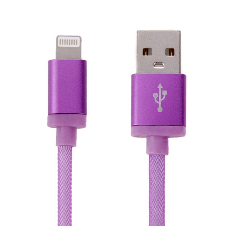Câble de données/chargeur USB 8 broches vers tête métallique de 1 m de style filet