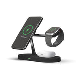 Chargeur sans fil magnétique multifonction 5 en 1 T268 15W pour iPhone 12 Series, Apple Watch et AirPods 1 / 2 / Pro, avec lumière LED