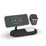 Chargeur sans fil magnétique multifonction 5 en 1 T268 15W pour iPhone 12 Series, Apple Watch et AirPods 1 / 2 / Pro, avec lumière LED