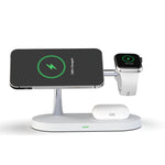 Chargeur sans fil magnétique multifonction 5 en 1 T268 15W pour iPhone 12 Series, Apple Watch et AirPods 1 / 2 / Pro, avec lumière LED
