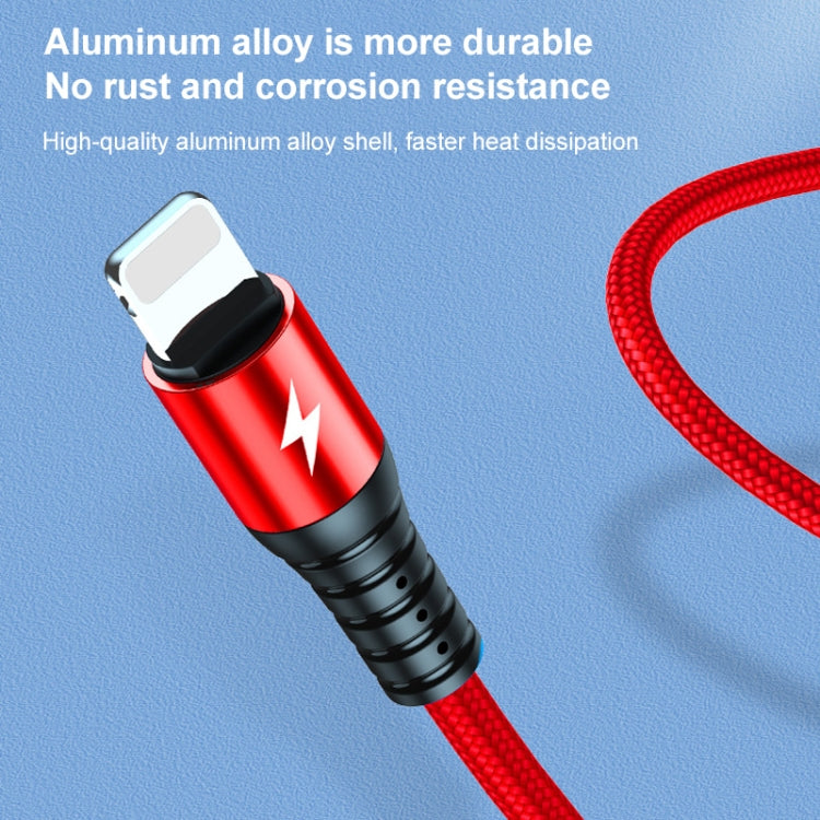 K061 Câble de charge rapide rond 3 en 1 USB vers 8 broches + USB-C / Type-C + Micro USB de 1,2 m 5A
