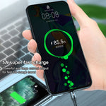K061 Câble de charge rapide rond 3 en 1 USB vers 8 broches + USB-C / Type-C + Micro USB de 1,2 m 5A