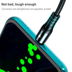 K061 Câble de charge rapide rond 3 en 1 USB vers 8 broches + USB-C / Type-C + Micro USB de 1,2 m 5A
