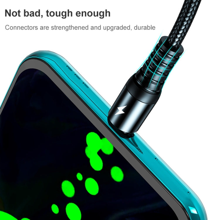K061 Câble de charge rapide rond 3 en 1 USB vers 8 broches + USB-C / Type-C + Micro USB de 1,2 m 5A
