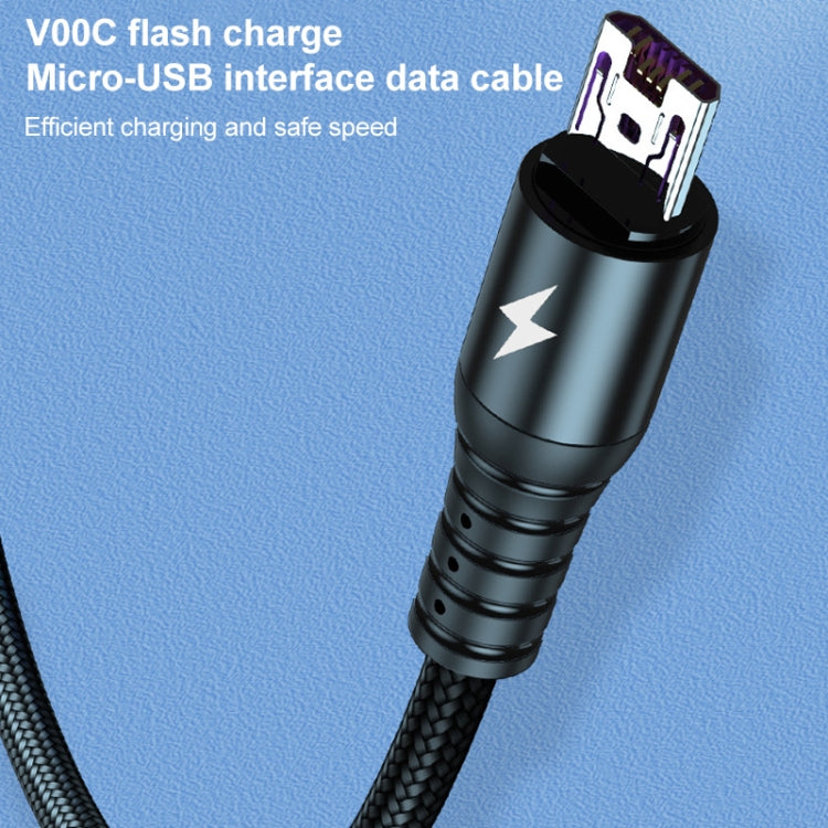 K061 Câble de charge rapide rond 3 en 1 USB vers 8 broches + USB-C / Type-C + Micro USB de 1,2 m 5A
