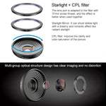APEXEL APL-HB10X Kit d'objectifs pour téléphone macro téléobjectif avec clip + filtre étoilé + objectif CPL, APL-HB10X