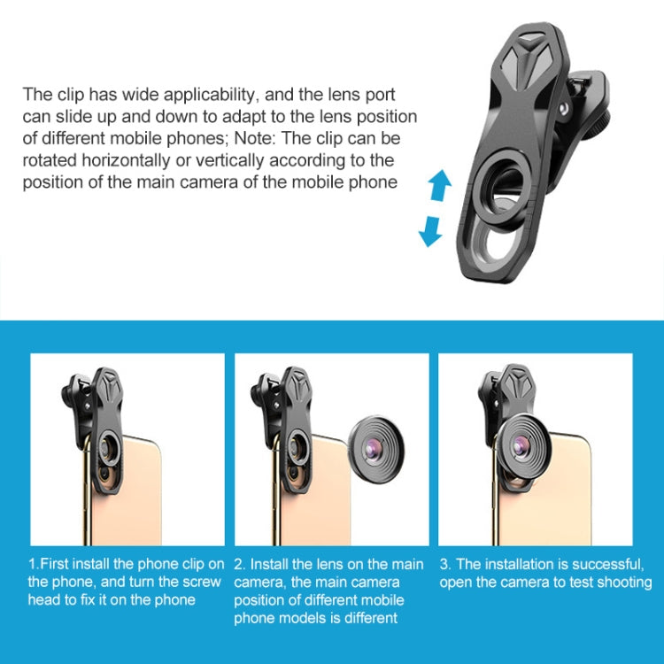 APEXEL APL-HB10X Kit d'objectifs pour téléphone macro téléobjectif avec clip + filtre étoilé + objectif CPL, APL-HB10X