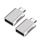 Adaptateur en alliage de zinc USB-C / Type-C mâle vers USB 3.0 femelle, 2 pièces, SBT-158 Noir, SBT-158 Or, SBT-158 Or rose, SBT-158 Argent
