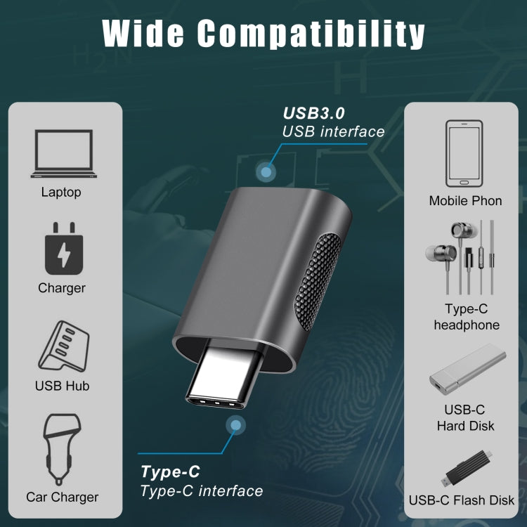 Adaptateur en alliage de zinc USB-C / Type-C mâle vers USB 3.0 femelle, 2 pièces, SBT-158 Noir, SBT-158 Or, SBT-158 Or rose, SBT-158 Argent