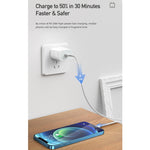 Chargeur de voyage à charge rapide awei PD5 PD 20W avec adaptateur secteur et câble USB-C vers 8 broches, prise américaine