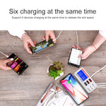 WLX-896+ Chargeur USB intelligent multifonction 6 en 1 avec affichage numérique, WLX-896+ (prise AU), WLX-896+ (prise EU), WLX-896+ (prise UK), WLX-896+ (prise US)