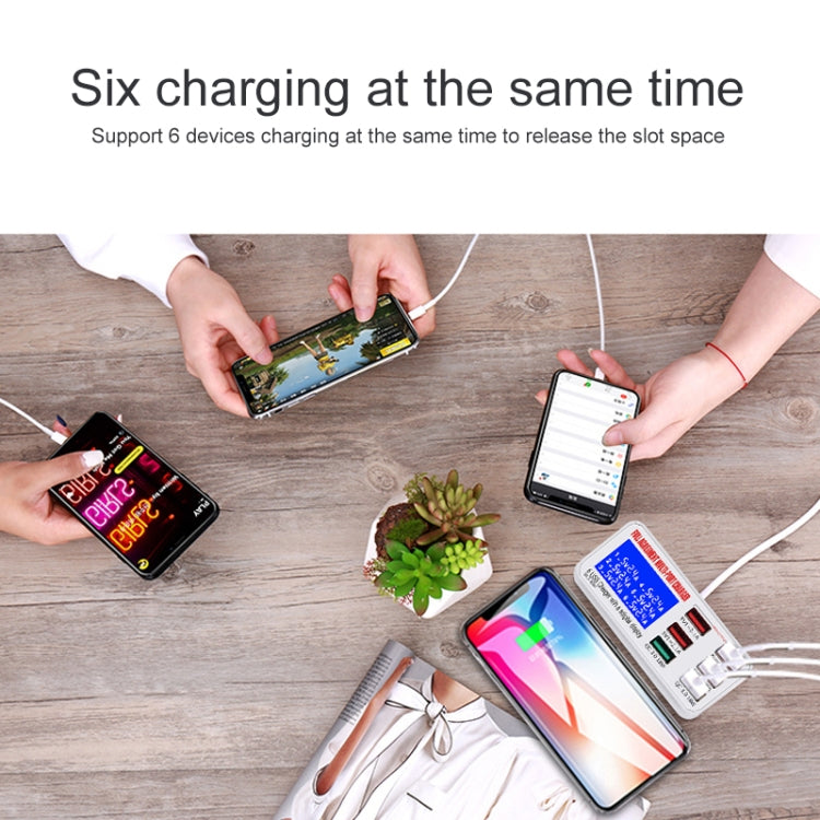 WLX-896+ Chargeur USB intelligent multifonction 6 en 1 avec affichage numérique, WLX-896+ (prise AU), WLX-896+ (prise EU), WLX-896+ (prise UK), WLX-896+ (prise US)