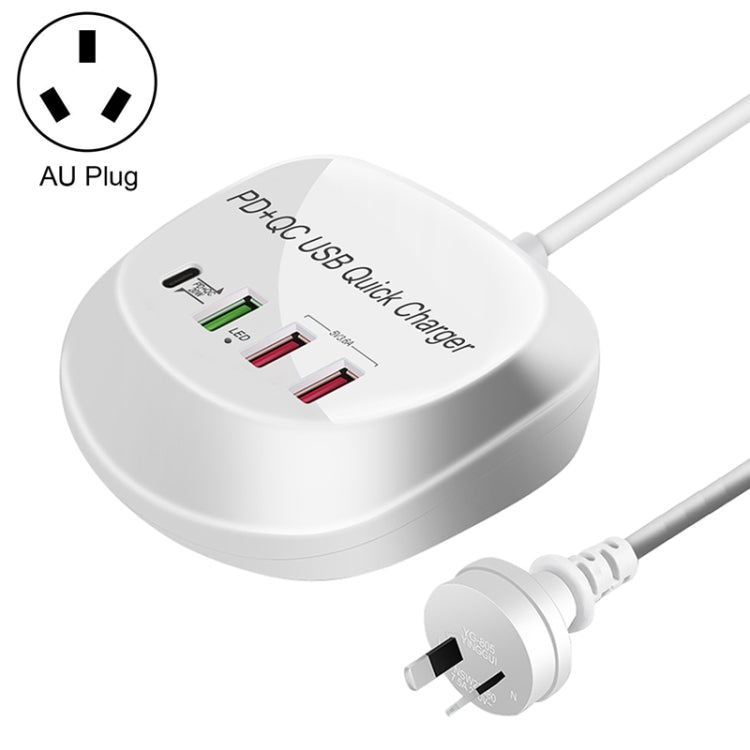 Chargeur USB rapide intelligent multifonction 4 en 1 PD + QC WLX-T3P, prise AU WLX-T3P, prise EU WLX-T3P, prise UK WLX-T3P, prise US WLX-T3P