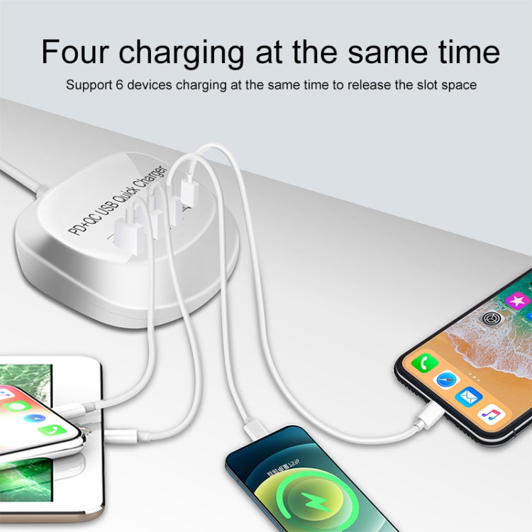 Chargeur USB rapide intelligent multifonction 4 en 1 PD + QC WLX-T3P, prise AU WLX-T3P, prise EU WLX-T3P, prise UK WLX-T3P, prise US WLX-T3P